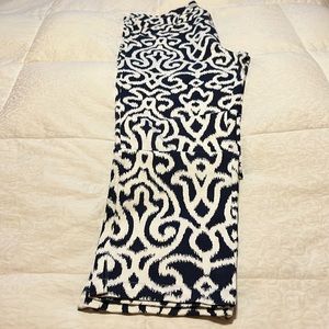 Gretchen Scott Designs Navy and White Patterned Pull-On Pants